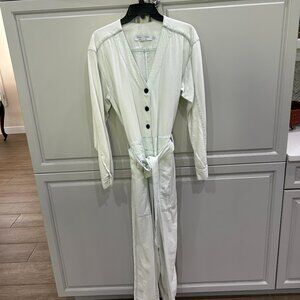 Proenza Schouler Womens Cotton Chambray Jumpsuit in Bleach Size 4